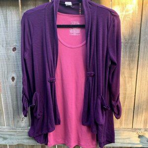 Love by Design Women Sweater Size Medium‎ Purple Op